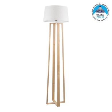 GLOBOSTAR® TOWER 01264 Μοντέρνο Επιδαπέδιο Φωτιστικό με Ντουί 1 x E27 AC 220-240V IP20 - Μπεζ & Λευκό - Μ40 x Π40 x Υ166cm