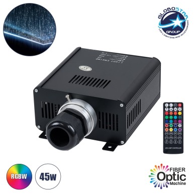 GLOBOSTAR® LUMOFIBRA 79612 Σύστημα Οπτικής Ίνας με RF Ασύρματο Χειριστήριο LED 45W 4500lm 1° AC 220-240V IP20 Πολύχρωμο RGBW - Μ14 x Π26 x Υ8.5cm - 2 Χρόνια Εγγύηση