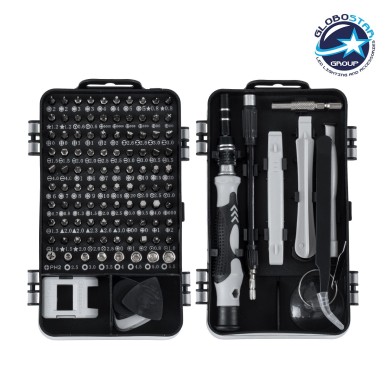 GloboStar® 79996 Επαγγελματικό Mini Σετ Εργαλείων 115 Εξαρτημάτων σε 1 DIY Tool Kit - Για Επισκευές iPhone,Samsung κλπ Κινητά Τηλέφωνα - PC - Laptop - Xbox - Ρολογιών - Οπτικά - Γυαλιά και Γενικών Μικρόεπισκευών Λεπτομέρειας με Μαγνητικό Κατσαβίδι Καστάνι