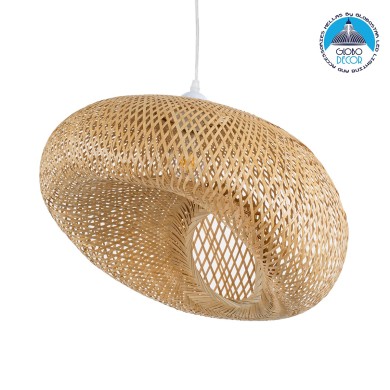 GLOBOSTAR® CARIBBEAN 01723 Boho Κρεμαστό Φωτιστικό Οροφής με Ντουί 1 x E27 AC 220-240V IP20 - Μπεζ - Μ45 x Π45 x Υ24cm