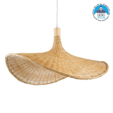 GLOBOSTAR® CUBA 01721 Boho Κρεμαστό Φωτιστικό Οροφής με Ντουί 1 x E27 AC 220-240V IP20 - Μπεζ - Μ63 x Π63 x Υ32cm