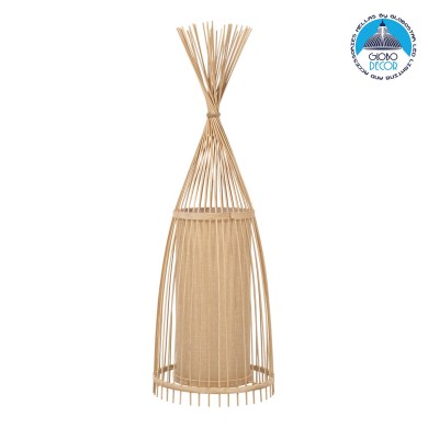 GLOBOSTAR® AZORES 01753 Boho Επιδαπέδιο Φωτιστικό με Ντουί 1 x E27 AC 220-240V IP20 - Μπεζ - Μ30 x Π30 x Υ90cm