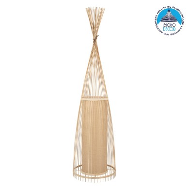 GLOBOSTAR® AZORES 01755 Boho Επιδαπέδιο Φωτιστικό με Ντουί 1 x E27 AC 220-240V IP20 - Μπεζ - Μ40 x Π40 x Υ150cm