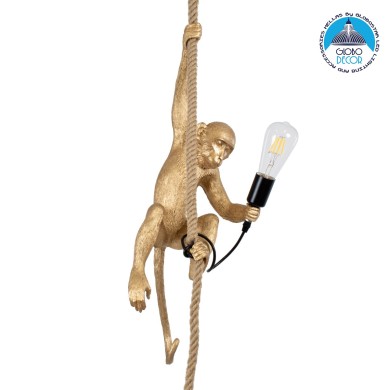 GLOBOSTAR® APES 01803 Μοντέρνο Κρεμαστό Φωτιστικό Οροφής με Ντουί 1 x E27 AC 220-240V IP20 - Χρυσό & Μπεζ - Μ26 x Π28 x Υ69cm