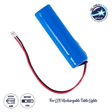 GLOBOSTAR® BATTERY 76500 Ανταλλακτική Επαναφορτιζόμενη Μπαταρία Li-ion 3.7V 18650 1800mAh με Overcharge - Discharge Προστασία - Μ6.5 x Π1.7 x Υ1.7cm - 1 Χρόνος Εγγύηση