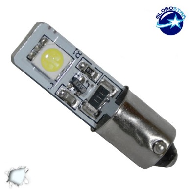 GloboStar® BA9S - T4W 78340   Λάμπα Αυτοκινήτου Can LED Bus με 2 SMD 5050 12 Volt 2.8W 48 lm 270° Ψυχρό Λευκό 6000K