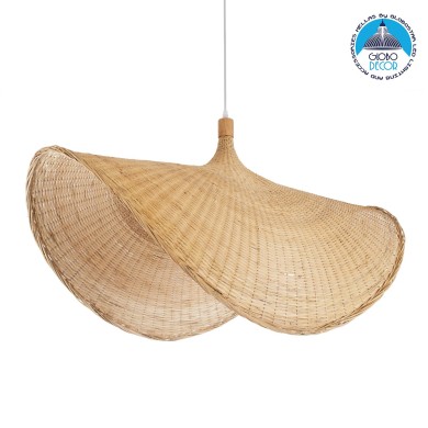 GLOBOSTAR® CUBA 01769 Boho Κρεμαστό Φωτιστικό Οροφής με Ντουί 1 x E27 AC 220-240V IP20 - Μπεζ - Μ100 x Π100 x Υ55cm