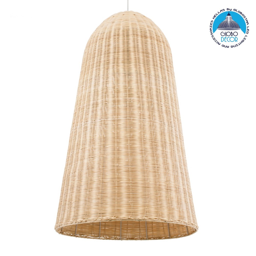 GLOBOSTAR® FAROL 01746 Boho Κρεμαστό Φωτιστικό Οροφής με Ντουί 1 x E27 AC 220-240V IP20 - Μπεζ - Μ60 x Π60 x Y100cm