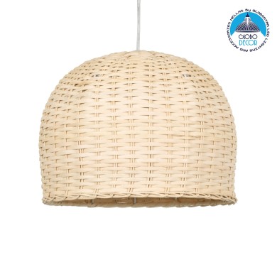 GLOBOSTAR® BERMUDA 01708 Boho Κρεμαστό Φωτιστικό Οροφής με Ντουί 1 x E27 AC 220-240V IP20 - Μπεζ - Μ31 x Π31 x Y22cm