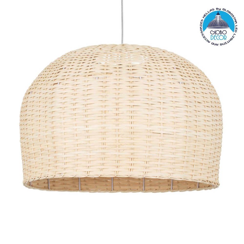 GLOBOSTAR® BERMUDA 01709 Boho Κρεμαστό Φωτιστικό Οροφής με Ντουί 1 x E27 AC 220-240V IP20 - Μπεζ - Μ50 x Π50 x Y34cm