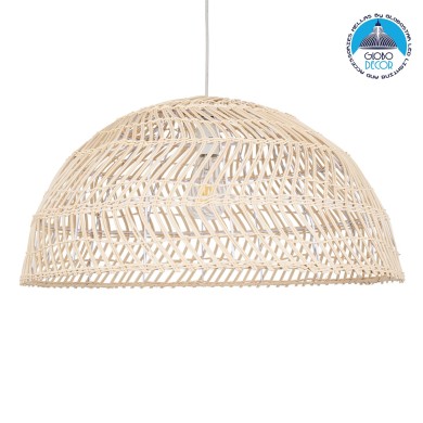 GLOBOSTAR® COMORES 01728 Boho Κρεμαστό Φωτιστικό Οροφής με Ντουί 1 x E27 AC 220-240V IP20 - Μπεζ - Μ60 x Π60 x Y29cm