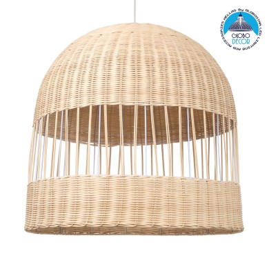GLOBOSTAR® LUCIA 01726 Boho Κρεμαστό Φωτιστικό Οροφής με Ντουί 1 x E27 AC 220-240V IP20 - Μπεζ - Μ60 x Π60 x Y60cm