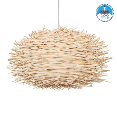 GLOBOSTAR® MINORCA 01731 Boho Κρεμαστό Φωτιστικό Οροφής με Ντουί 1 x E27 AC 220-240V IP20 - Μπεζ - Μ60 x Π60 x Y35cm