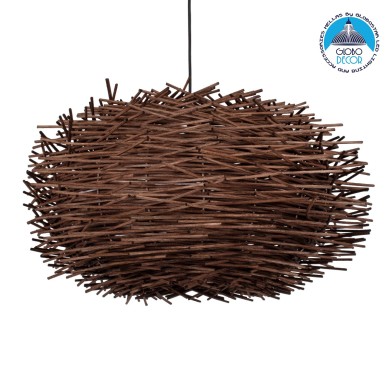 GLOBOSTAR® MINORCA 01734 Boho Κρεμαστό Φωτιστικό Οροφής με Ντουί 1 x E27 AC 220-240V IP20 - Καφέ - Μ60 x Π60 x Y35cm