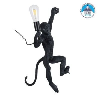 GLOBOSTAR® APES 01804 Μοντέρνο Φωτιστικό Τοίχου - Απλίκα με Ντουί 1 x E27 AC 220-240V IP20 - Μαύρο - Μ34 x Π31 x Υ61cm