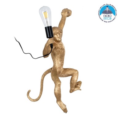 GLOBOSTAR® APES 01806 Μοντέρνο Φωτιστικό Τοίχου - Απλίκα με Ντουί 1 x E27 AC 220-240V IP20 - Χρυσό & Μαύρο - Μ34 x Π31 x Υ61cm