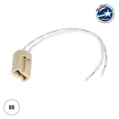 GloboStar® 79597 Κεραμικό Ντουί G9 με 15CM Καλώδιο D1.8 x H2.6cm