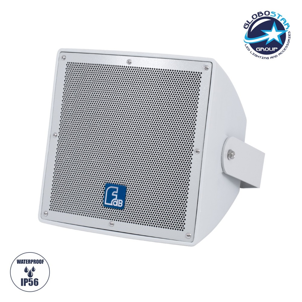 GloboStar® FDB LT208PT 98008 Facilities Speaker - Παθητικό Ηχείο Εγκαταστάσεων Επιτοίχιο με Μετασχηματιστή 100V & 8Ω - 150W RMS (600W Peak) - 1 x 8" Inches LF & 1 x 1" Inches HF - Αδιάβροχο IP56 - Λευκό - Μ30 x Π28 x Υ32cm