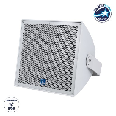 GloboStar® FDB LT115BT 98011 Facilities Speaker - Παθητικό Ηχείο Subwoofer Εγκαταστάσεων Επιτοίχιο με Μετασχηματιστή 100V & 8Ω - 400W RMS (1600W Peak) - 1 x 15" Inches LF - Αδιάβροχο IP56 - Λευκό - Μ49 x Π50 x Υ52cm