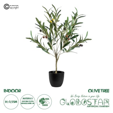 GloboStar® Artificial Garden OLIVE TREE 20051 Τεχνητό Διακοσμητικό Φυτό Ελιά Υ55cm