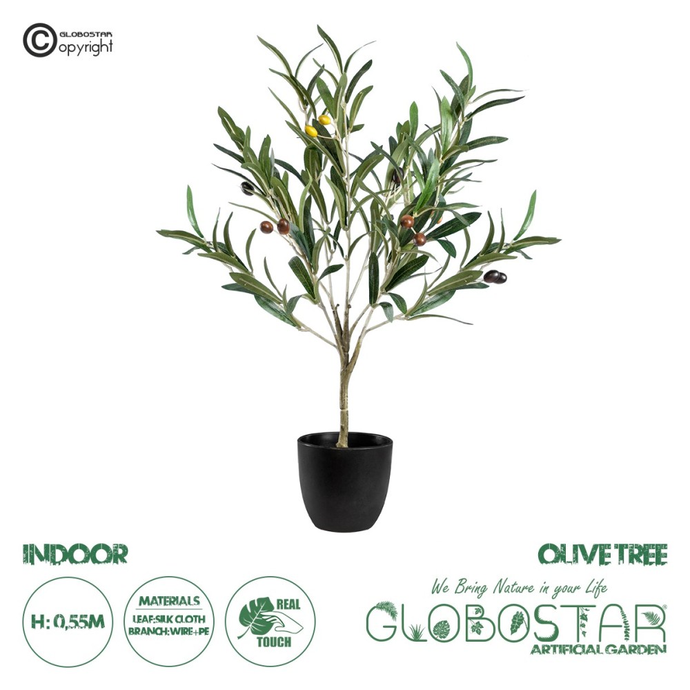 GloboStar® Artificial Garden OLIVE TREE 20051 Τεχνητό Διακοσμητικό Φυτό Ελιά Υ55cm