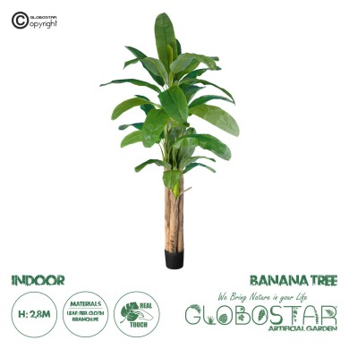 GloboStar® Artificial Garden BANANA TREE 20019 - Τεχνητό Διακοσμητικό Φυτό Μπανανιά - Μπανανόδεντρο Υ280cm