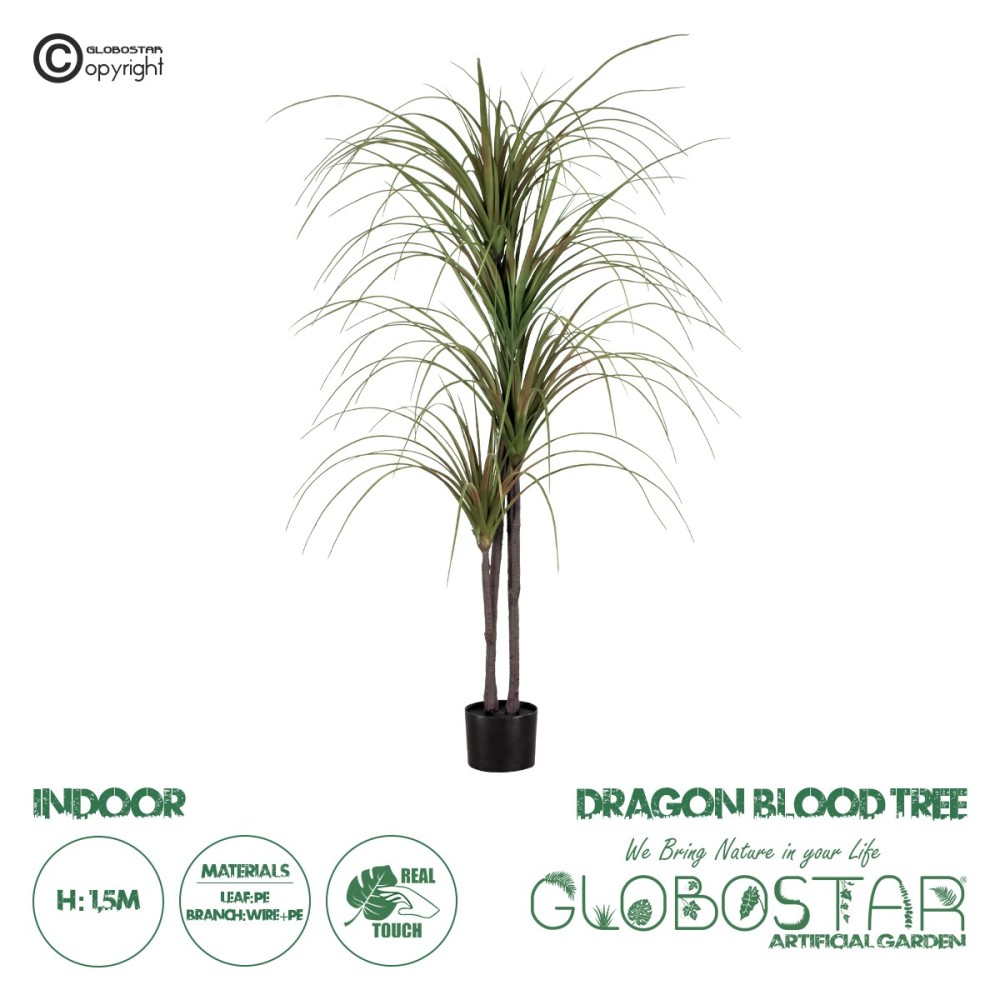 GloboStar® Artificial Garden DRAGON BLOOD TREE 20015 - Τεχνητό Διακοσμητικό Φυτό Δράκαινα Υ150cm
