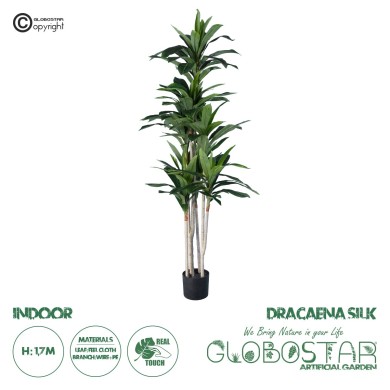 GloboStar® Artificial Garden DRACAENA SILK 20044 - Τεχνητό Διακοσμητικό Φυτό Δράκαινα Υ170cm