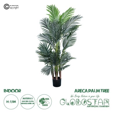GloboStar® Artificial Garden ARECA PALM TREE 20011 - Τεχνητό Διακοσμητικό Φυτό Φοινικόδεντρο Αρέκα Υ150cm