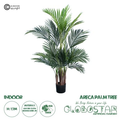 GloboStar® Artificial Garden ARECA PALM TREE 20010 - Τεχνητό Διακοσμητικό Φυτό Φοινικόδεντρο Αρέκα Υ120cm
