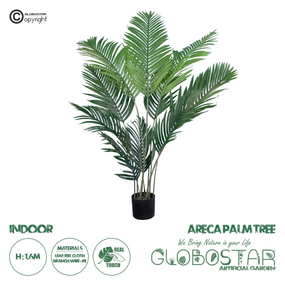 GloboStar® Artificial Garden ARECA PALM TREE 20009 - Τεχνητό Διακοσμητικό Φυτό Φοινικόδεντρο Αρέκα Υ160cm