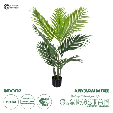 GloboStar® Artificial Garden ARECA PALM TREE 20008 - Τεχνητό Διακοσμητικό Φυτό Φοινικόδεντρο Αρέκα Υ120cm