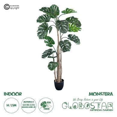 GloboStar® Artificial Garden MONSTERA PLANT 20006 - Τεχνητό Διακοσμητικό Φυτό Μονστέρα Υ150cm
