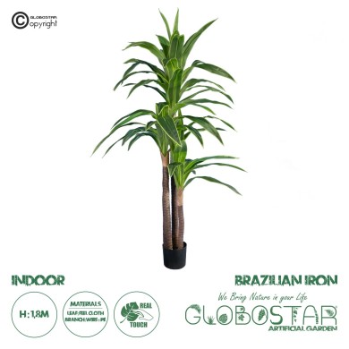 GloboStar® Artificial Garden BRAZILIAN IRON 20021 - Τεχνητό Διακοσμητικό Φυτό Αρωματική Δράκαινα Υ180cm