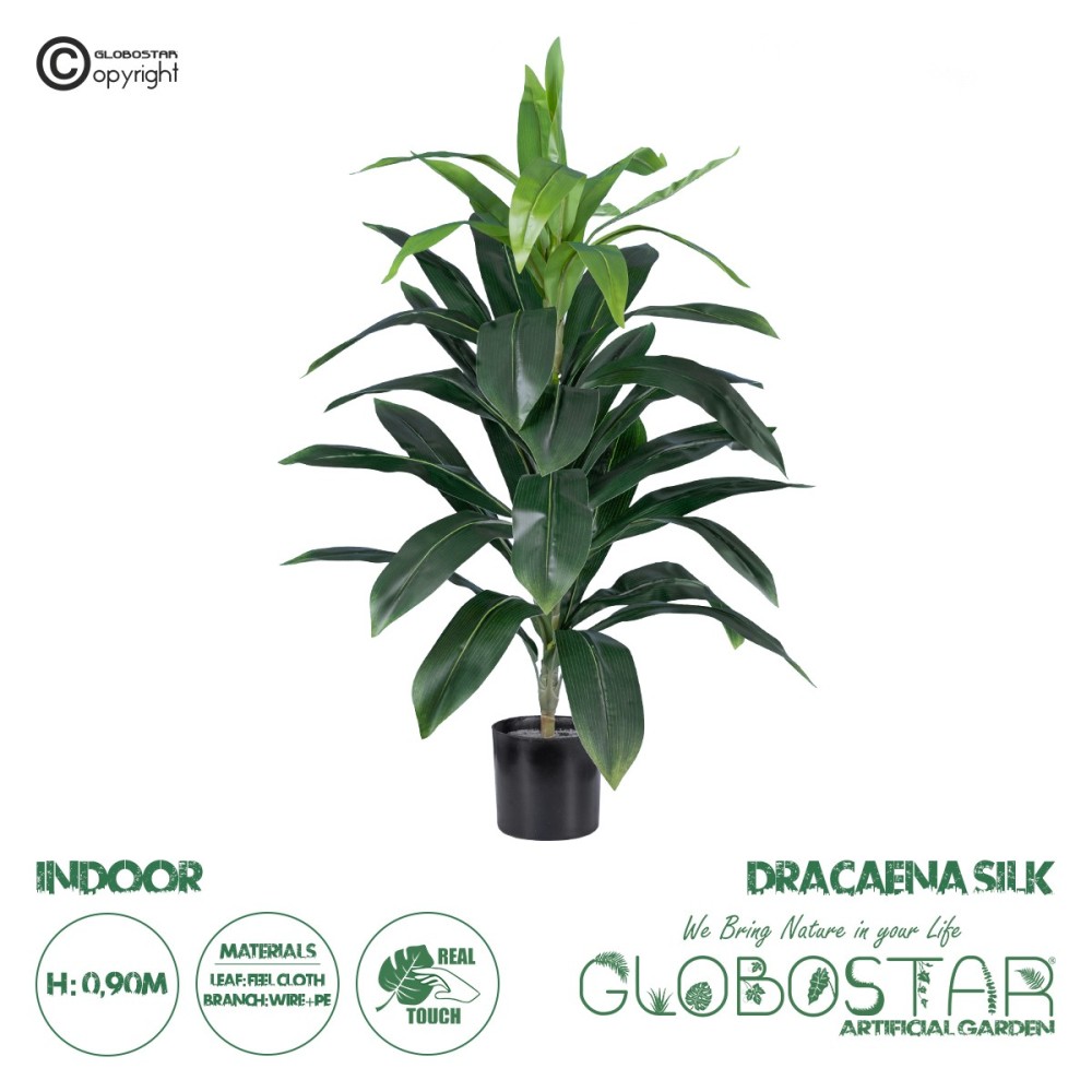 GloboStar® Artificial Garden DRACAENA SILK 20042 - Τεχνητό Διακοσμητικό Φυτό Δράκαινα Υ90cm