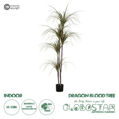 GloboStar® Artificial Garden DRAGON BLOOD TREE 20016 - Τεχνητό Διακοσμητικό Φυτό Δράκαινα Υ180cm