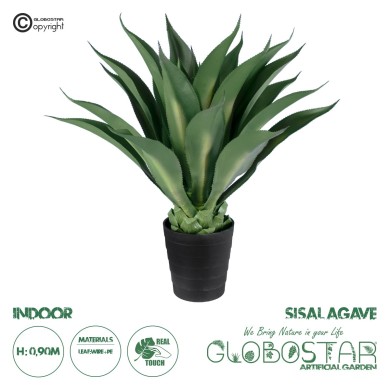 GloboStar® Artificial Garden SISAL AGAVE 20077 Τεχνητό Διακοσμητικό Φυτό Αγαύη Υ90cm