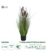 GloboStar® Artificial Garden TYPHA ANGUSTIFOLIA GRASS 20069 Τεχνητό Διακοσμητικό Φυτό Γρασίδι της Τύφας Υ90cm