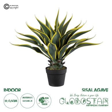 GloboStar® Artificial Garden SISAL AGAVE 20081 Τεχνητό Διακοσμητικό Φυτό Αγαύη Υ60cm