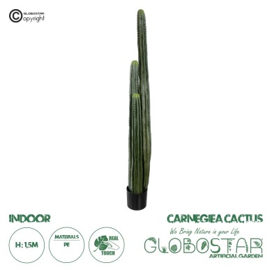 GloboStar® Artificial Garden CARNEGIEA CACTUS 20122 Τεχνητό Διακοσμητικό Φυτό Κάκτος Σαγκουάρο Υ150cm