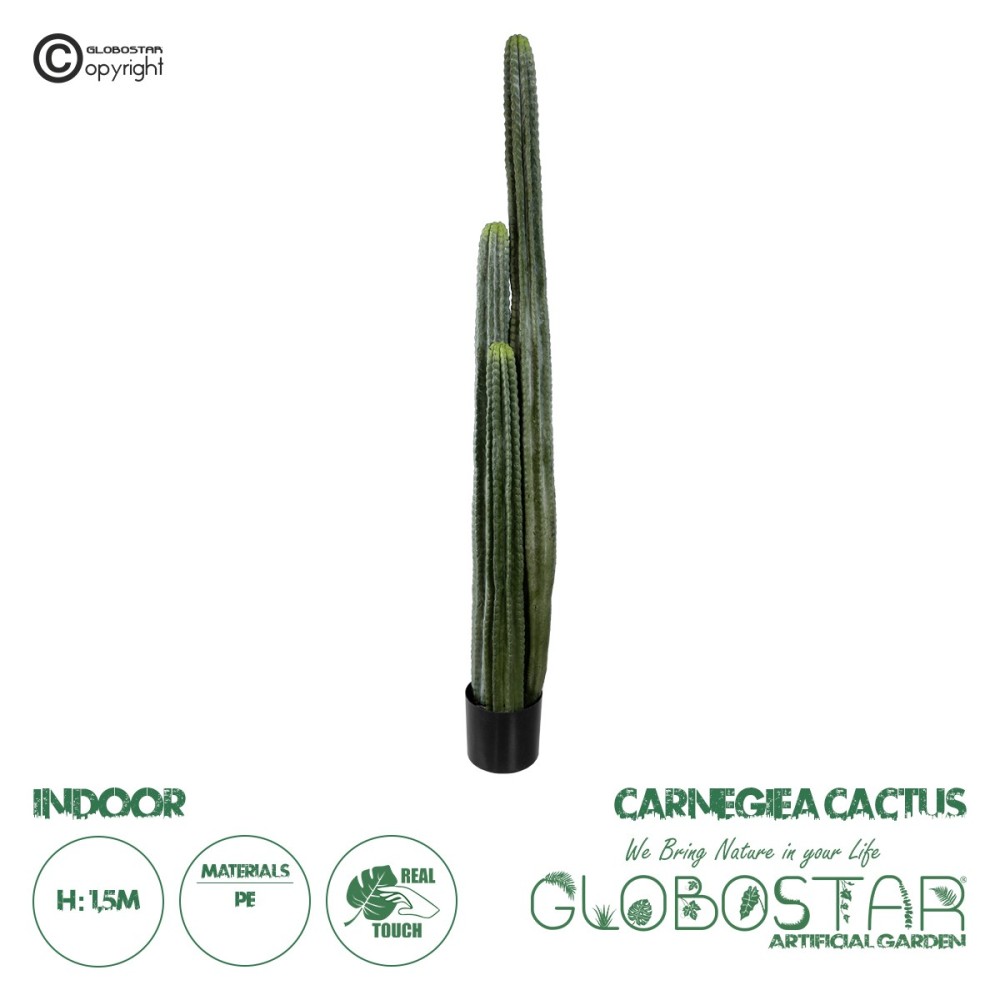 GloboStar® Artificial Garden CARNEGIEA CACTUS 20122 Τεχνητό Διακοσμητικό Φυτό Κάκτος Σαγκουάρο Υ150cm