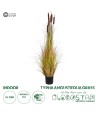 GloboStar® Artificial Garden TYPHA ANGUSTIFOLIA GRASS 20114 Τεχνητό Διακοσμητικό Φυτό Γρασίδι της Τύφας Υ150cm