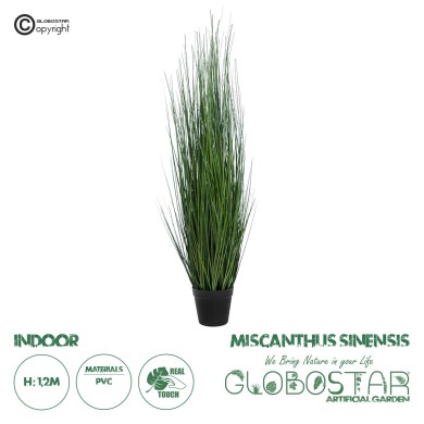 GloboStar® Artificial Garden MISCANTHUS SINENSIS 20116 Τεχνητό Διακοσμητικό Φυτό Μίσχανθος Υ120cm