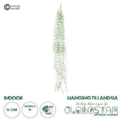 GloboStar® Artificial Garden TILLANDSIA HANGING BRANCH 20236 Τεχνητό Διακοσμητικό Κρεμαστό Φυτό Ισπανικό Βρύο Τιλάντσια Υ120cm
