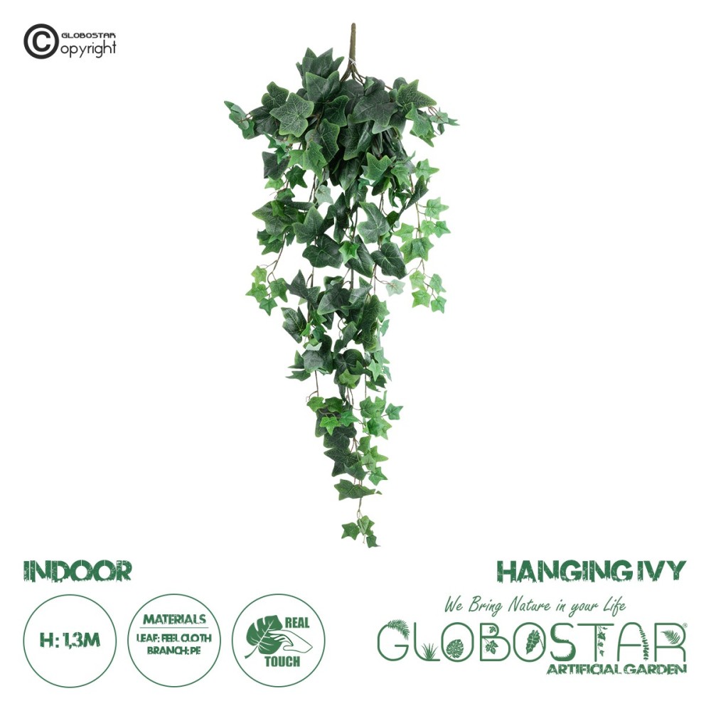 GloboStar® Artificial Garden IVY HANGING BRANCH 20241 Τεχνητό Διακοσμητικό Κρεμαστό Φυτό Κισσός Υ130cm
