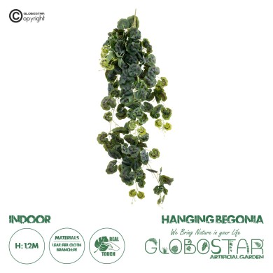 GloboStar® Artificial Garden BEGONIA HANGING BRANCH 20245 Τεχνητό Διακοσμητικό Κρεμαστό Φυτό Βιγόνια Υ120cm