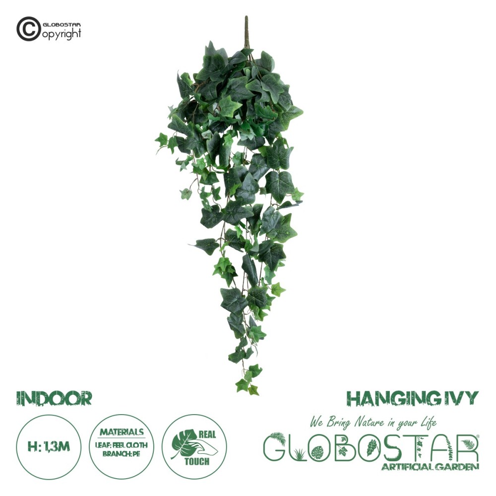 GloboStar® Artificial Garden IVY HANGING BRANCH 20252 Τεχνητό Διακοσμητικό Κρεμαστό Φυτό Κισσός Υ130cm