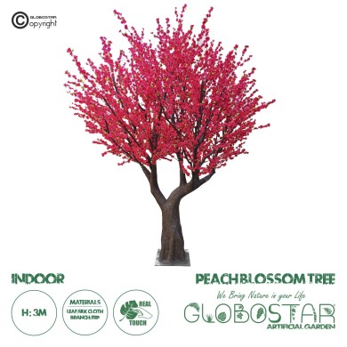 GloboStar® Artificial Garden PEACH BLOSSOM TREE 20168 Τεχνητό Διακοσμητικό Δέντρο Ανθισμένη Ροδακινιά Υ300cm