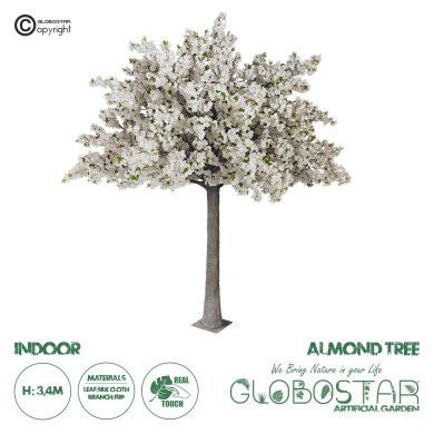 GloboStar® Artificial Garden ALMOND TREE 20163 Τεχνητό Διακοσμητικό Δέντρο Αμυγδαλιά Υ340cm