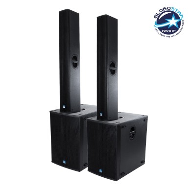GloboStar® FDB K806+K118BAS 98027-98028-SET PA Column System - Ενεργό Αυτοενισχυόμενο Σετ Ηχείων & Subwoofer Column Κολωνάτο με Ψηφιακό Ενισχυτή SA2.68 AC 220V-50-60Hz -1200W RMS-4Ω + 960W RMS-6Ω (8640W Peak) - IP20 - Μαύρο - Σετ 4 Τεμαχίων